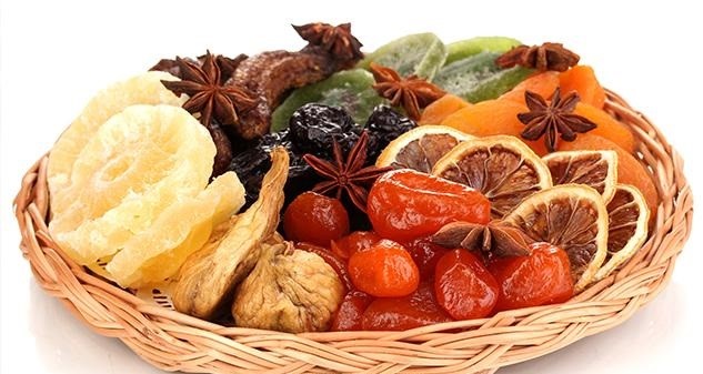 وجود پتاسیم در میوه های خشک